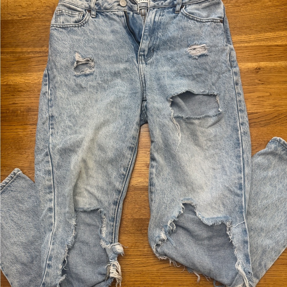 PacSun Blue Mom Jeans Distressed Light Wash